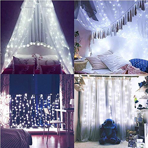 Fairy String Lights, 2 Set 33ft 100 Led Fairy Lights Battery Operated Silver Wire Lights with Remote Control, 8 Mode Waterproof Lights for Home Garden Bedroom Centerpiece Wedding Party (Cool White)