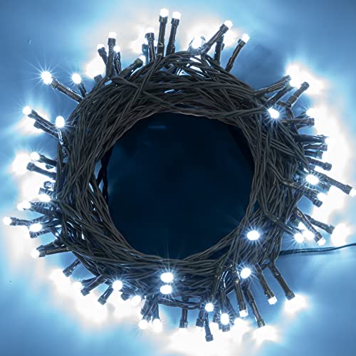 GloBrite Fairy Lights 100 LED - Christmas Lights with 8 Modes Function for Christmas Tree Outdoor Lights Christmas Lights Garden Lights Christmas Tree Decorations - Cool White