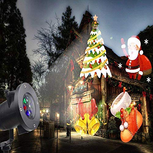 TEDD Christmas Projector Lamp Xmas Santa Claus Landscape Waterproof Led Stage Spotlight Lights Moving Lighting Indoor Outdoor for Xmas Gifts Party Garden House Home Patio Wall Decorations