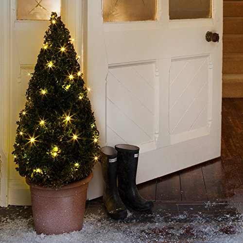 Lights4fun 2 x Set Deal of Outdoor Battery Operated Fairy Lights 50 Warm White LEDs with Timer