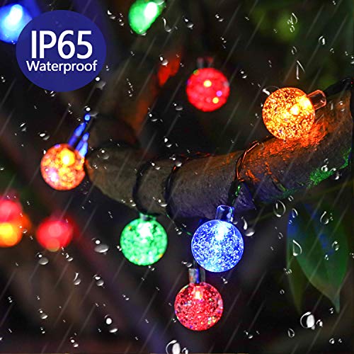 Solar String Lights, 59Ft 100 LED Globe String Lights, Solar Fairy Garden Lights Waterproof 8 Modes Indoor Outdoor Balcony Lights for Christmas, Bedroom, Patio, and Wedding Decor (Multicolour)
