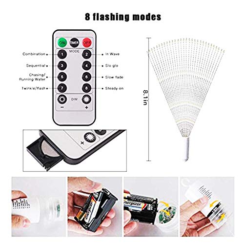 2 Pack Firework Lights, 120 LED Starburst Lights, Outdoor Garden Lighting,Christmas String Lights Waterproof 8 Modes Battery Powered with Remote Control for Garden, Christmas, Party,Outdoor,Indoor