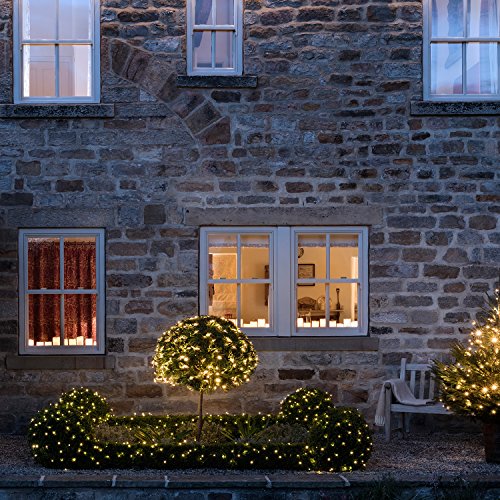 Lights4fun 2 x Set Deal of Outdoor Battery Operated Fairy Lights 50 Warm White LEDs with Timer