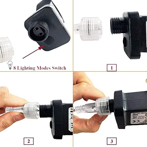 Fairy Lights Mains Powered, 88 LED Honey Bee Fairy Lights 36ft 8 Modes Christmas String Lights Waterproof Outdoor Garden Light for Flower Fence Yard Lawn Tree Patio Christmas Decor(Warm White)