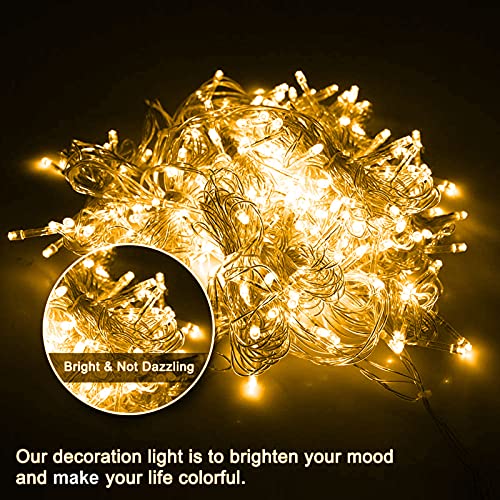 3m x 2m Outdoor Net Lights, Battery Operated 200 LED Lights Waterproof, 8 modes Remote Timer Dimmable Gazebo Curtain Ceiling Mesh Light for Bush Fence Party Christmas Tree Decoration, 2400K Warm White