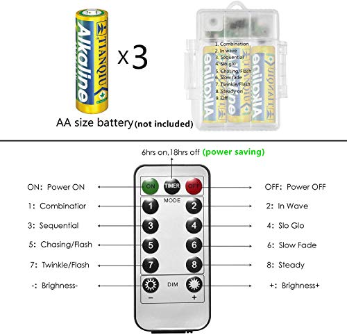 Ooklee Fairy Lights Battery Operated, [2 Pack] 10M 100 LED Outdoor Waterproof Garden String Light, 8 Modes with Remote Timmer,Twinkle Copper Wire for Gazebo Camping Outside Christmas Decor(Cool White)