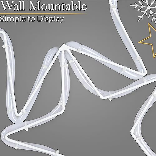 Christow Santa Star Christmas Light Outdoor Decoration, Energy Efficient LED Rope Light, Wall Mountable Silhouette, Mains Operated (127cm)