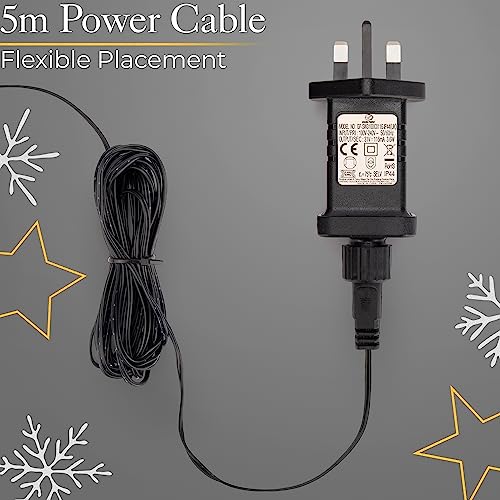 Christow Santa Star Christmas Light Outdoor Decoration, Energy Efficient LED Rope Light, Wall Mountable Silhouette, Mains Operated (127cm)