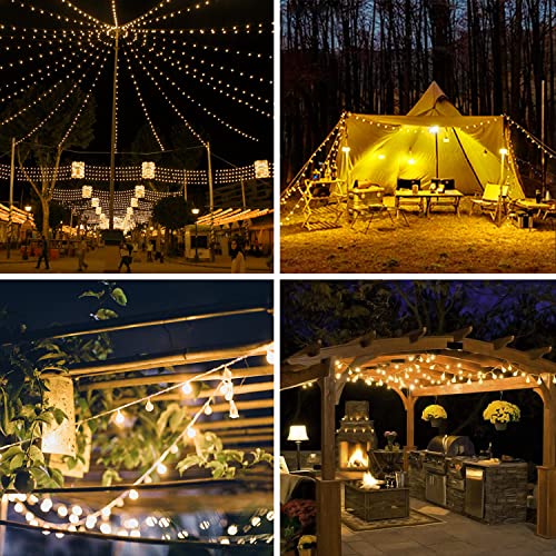 RJEDL Garden String Lights Battery Operated Globe Fairy Lights,2 Pack 20M/66ft 200LEDs 8 Modes Waterproof Crystal Balls Lights with Remote Control for Indoor Outdoor Party Christmas Warm White