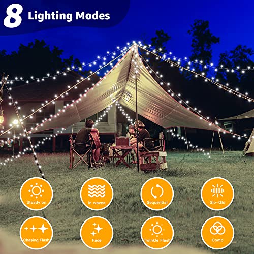 Ollny Outdoor Fairy String Lights - 80m 800 LED Long Cool White Waterproof Christmas Decoration Lights Mains Powered Plug in with Remote/Timer 8 Modes for Outside/Garden/Indoor/Wedding