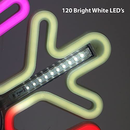 Taylor & Brown 40cm Pre-Lit Flashing Snowflake Light Christmas Silhouette Window Decoration Rope Lights 120 LED Lights Xmas Indoor/Outdoor Mains Powered (Multi Colour)