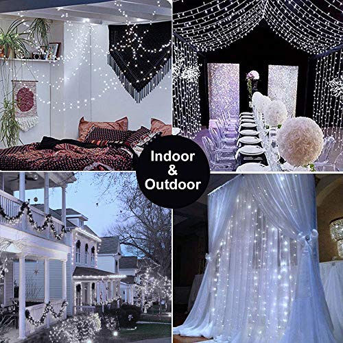 Fairy Lights Battery Operated, [2 Pack] 39Ft 120 LED Outdoor String Lights Battery Powered Waterproof 8 Modes Decorative Lights for Bedroom, Wedding, Christmas Tree, Garden, White