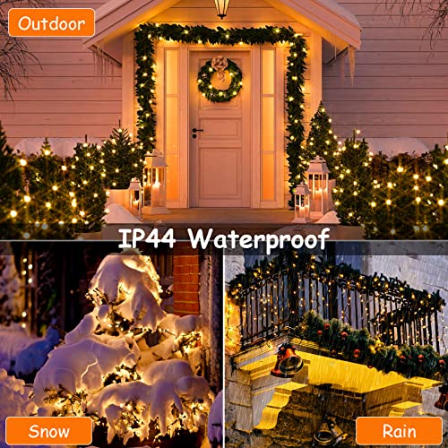 BOLWEO Christmas Fairy Lights 200LED 20M Warm White Christmas Tree Lights for Indoor & Outdoor Decorations,Mains Powered Fairy String Lights with 8 Modes & Timer for Xmas Tree Bedroom Garden Party