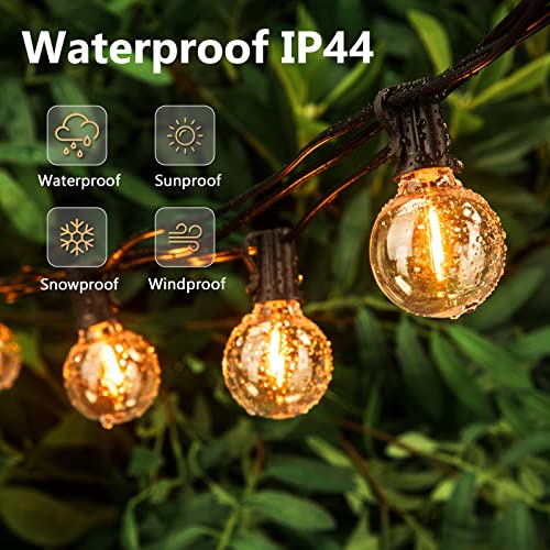 PLGOD 135FT Outdoor Lights Mains Powered, Outside Lights Patio Lights with 65+3 G40 Shatterproof LED Bulbs (3 Spare), Waterproof Hanging String Lights for Indoor Backyard Garden Christmas Party Decor