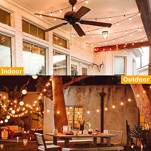 PLGOD 135FT Outdoor Lights Mains Powered, Outside Lights Patio Lights with 65+3 G40 Shatterproof LED Bulbs (3 Spare), Waterproof Hanging String Lights for Indoor Backyard Garden Christmas Party Decor