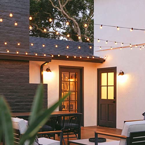 PLGOD 135FT Outdoor Lights Mains Powered, Outside Lights Patio Lights with 65+3 G40 Shatterproof LED Bulbs (3 Spare), Waterproof Hanging String Lights for Indoor Backyard Garden Christmas Party Decor