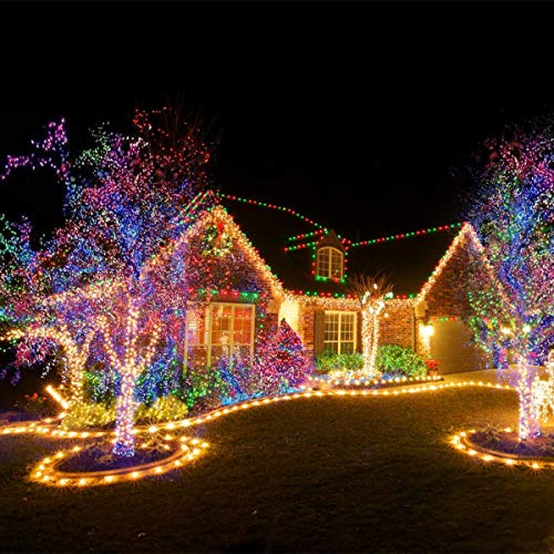 Abkshine 100M 800 LED Christmas Tree Lights, Multicoloured Outdoor Fairy Lights, Extra Long Garden String Lights with Remote Timer for Indoor Window Outside Wall Front Back Yard Fence Decorations