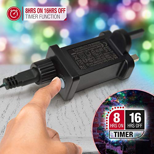 Christmas Tree Lights Cluster Lights 1000 LED - 8 Hours On Timer, 8 Light Modes, Plug in, Waterproof Indoor & Outdoor Use – 1000 LED / 12m Lit Length, Multi Coloured