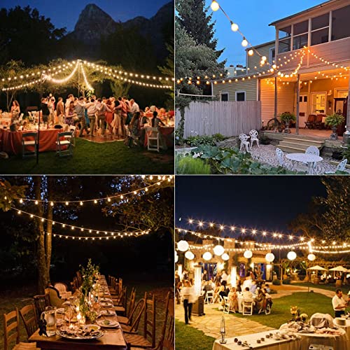PLGOD 135FT Outdoor Lights Mains Powered, Outside Lights Patio Lights with 65+3 G40 Shatterproof LED Bulbs (3 Spare), Waterproof Hanging String Lights for Indoor Backyard Garden Christmas Party Decor