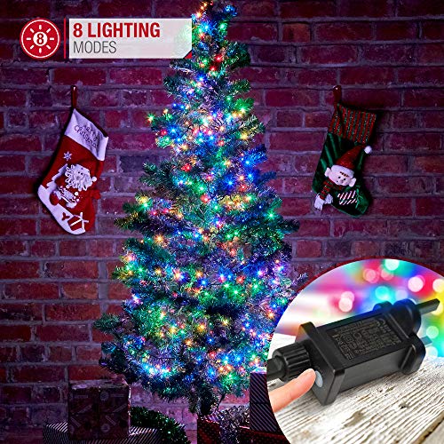 Christmas Tree Lights Cluster Lights 1000 LED - 8 Hours On Timer, 8 Light Modes, Plug in, Waterproof Indoor & Outdoor Use – 1000 LED / 12m Lit Length, Multi Coloured