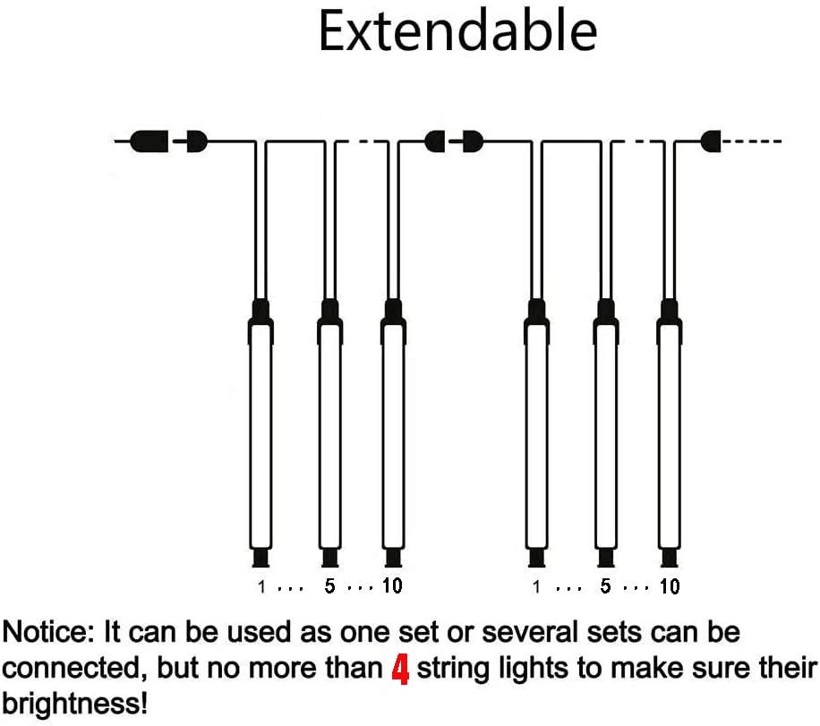 Kwaiffeo Outdoor Christmas Lights, Meteor Shower Lights Snow Falling Lights 12 inch 10 Tube Outside Christmas Lights for Xmas Tree Halloween Decorations Window Wedding Party, White