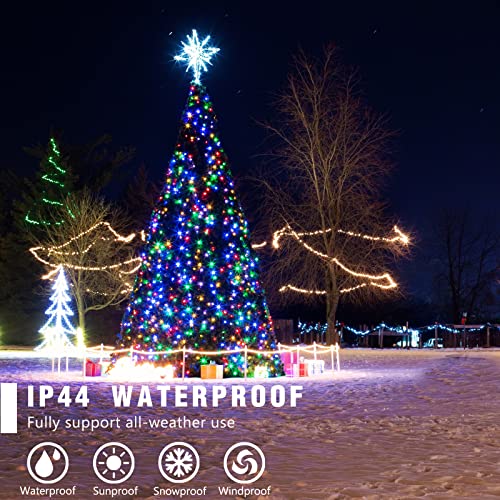 Eambrite Christmas Fairy Lights 20m 200 LED Multicolour String Lights Mains Powered with Christmas Music Sync Waterproof Outdoor Lights Decorations for Party Indoor Outdoor Garden - Green Cable