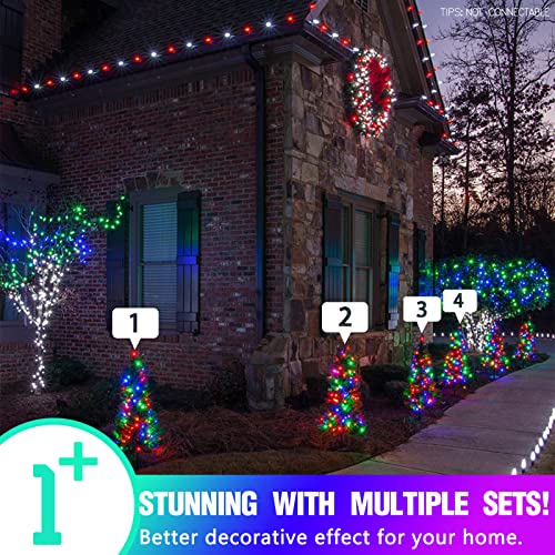 Eambrite Christmas Fairy Lights 20m 200 LED Multicolour String Lights Mains Powered with Christmas Music Sync Waterproof Outdoor Lights Decorations for Party Indoor Outdoor Garden - Green Cable
