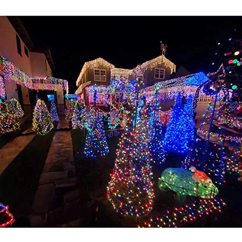 Abkshine 100M 800 LED Christmas Tree Lights, Multicoloured Outdoor Fairy Lights, Extra Long Garden String Lights with Remote Timer for Indoor Window Outside Wall Front Back Yard Fence Decorations
