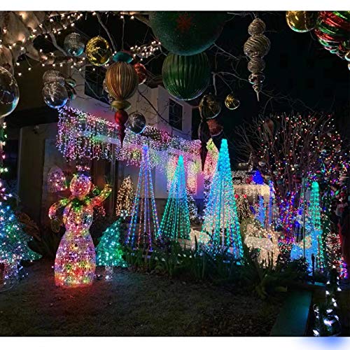 Abkshine 100M 800 LED Christmas Tree Lights, Multicoloured Outdoor Fairy Lights, Extra Long Garden String Lights with Remote Timer for Indoor Window Outside Wall Front Back Yard Fence Decorations