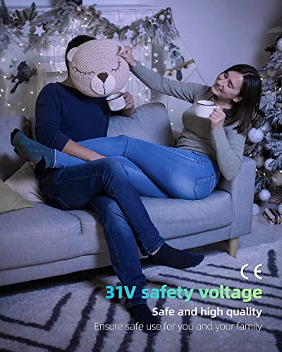 LIGHTNUM 9M/29.53FT Christmas Icicle Lights Plug in, Cool White with 8 Modes, Memory Function, Timer, IP44 Waterproof for Window, Party, Xmas, Outdoor, Indoor Decoration