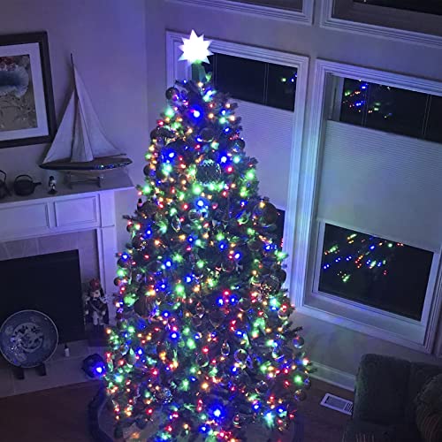 Eambrite Christmas Fairy Lights 20m 200 LED Multicolour String Lights Mains Powered with Christmas Music Sync Waterproof Outdoor Lights Decorations for Party Indoor Outdoor Garden - Green Cable