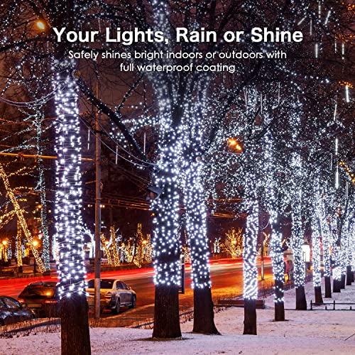 ooklee [2 Pack] Outdoor Solar Garden Lights, Solar Fairy String Lights, 10M 100LED 8 Modes, Waterproof Silver Copper Wire Lights for Patio Christmas Outside Gazebo Festival Fence Decor (Cool White)