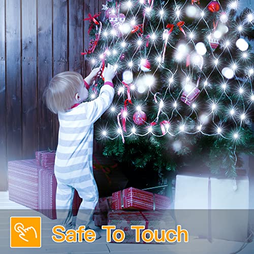 Ollny Christmas Net Lights Outdoor Decorations - 200 LED 3m x 2m Fairy Lights Plug-in Waterproof String Lights with 8 Light Modes/Timer/Remote - for Xmas Tree/Indoor/Outside/Curtain/Window/Garden