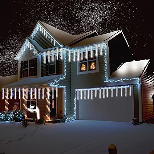 Kwaiffeo Outdoor Christmas Lights, Meteor Shower Lights Snow Falling Lights 12 inch 10 Tube Outside Christmas Lights for Xmas Tree Halloween Decorations Window Wedding Party, White