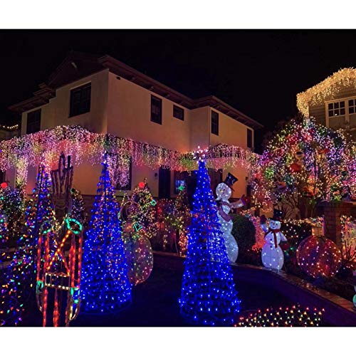 Abkshine 100M 800 LED Christmas Tree Lights, Multicoloured Outdoor Fairy Lights, Extra Long Garden String Lights with Remote Timer for Indoor Window Outside Wall Front Back Yard Fence Decorations
