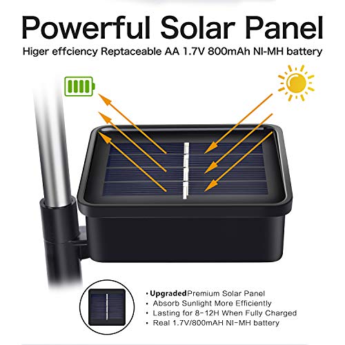 ooklee [2 Pack] Outdoor Solar Garden Lights, Solar Fairy String Lights, 10M 100LED 8 Modes, Waterproof Silver Copper Wire Lights for Patio Christmas Outside Gazebo Festival Fence Decor (Cool White)