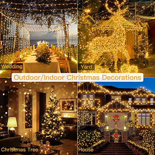 Ollny Fairy Lights Outdoor Garden - 64m 640 LED Long String Lights Mains Powered Waterproof Colour Changing, 11 Modes/Timer/Remote Indoor Lights for Outside/Bedroom/Party/Wall/Tree/Gazebo/Fence