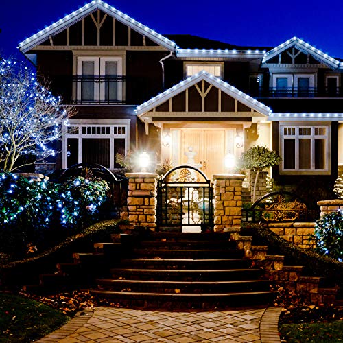 ooklee [2 Pack] Outdoor Solar Garden Lights, Solar Fairy String Lights, 10M 100LED 8 Modes, Waterproof Silver Copper Wire Lights for Patio Christmas Outside Gazebo Festival Fence Decor (Cool White)