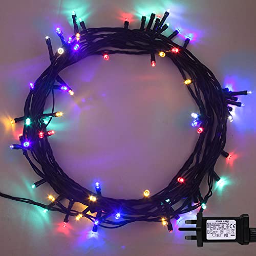 ANSIO® Christmas Lights 500 LED 50m/164ft Christmas Tree Lights for Indoor & Outdoor Multicoloured Decorations Fairy String Lights with Timer for Xmas Garden Bedroom & Party| Mains Powered Green Cable