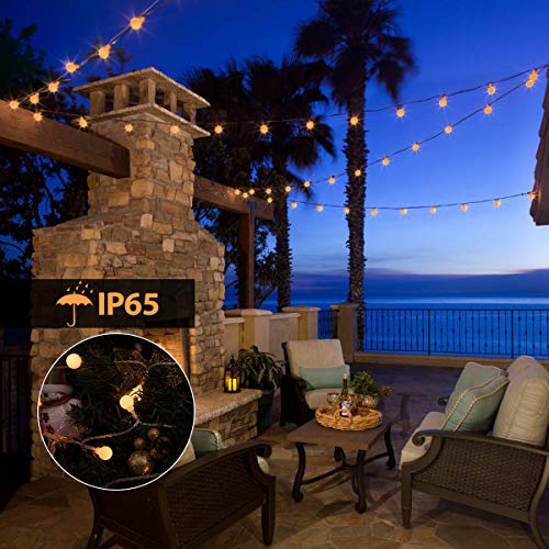 Fairy Lights Battery Operated, 2 Lighting Modes, 16ft 40LEDs Ball IP65 Globe String Light, Decoractive for Indoor Lighting, Bedroom, Wedding, Party, Christmas, Tree Decoration(Warm White)