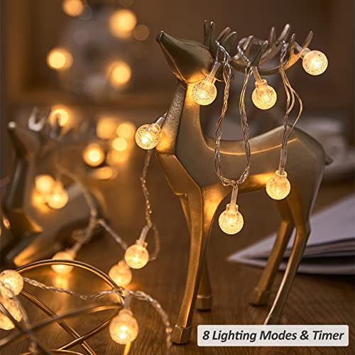 Zorela Globe String Lights, 15M/49ft 100 LED Fairy Lights Battery or USB Powered, 8 Modes Christmas Lights Outdoor Indoor with Remote & Timer for Home, Balcony, Patio, Gazebo and Garden