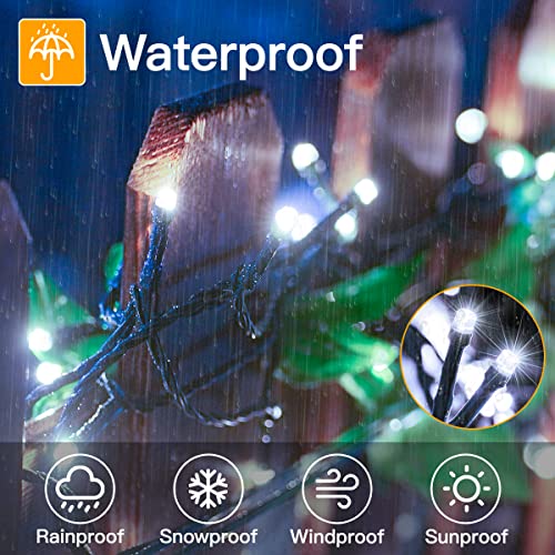 Ollny Fairy Lights Plug in - 20m 200 LED Fairy Lights Outdoor Waterproof, Remote/8 Modes/Timer - Cool White String Lights Mains Powered for Outside/Indoor/Garden/Party/Christmas Decorations Lights
