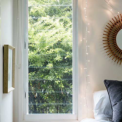 Lights4fun Indoor Fairy Lights 100 Warm White LEDs on 8m of Clear Cable Rocker Switch Plug in