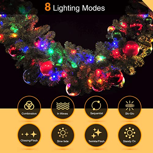ANSIO® Christmas Lights 500 LED 50m/164ft Christmas Tree Lights for Indoor & Outdoor Multicoloured Decorations Fairy String Lights with Timer for Xmas Garden Bedroom & Party| Mains Powered Green Cable
