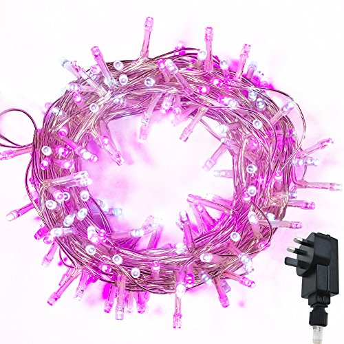 WISD Christmas Lights - 400 LED 23M Xmas Tree Lights with Timer and Memory - Indoor Outdoor Fairy String Lights Mains Powered for Garden Bedroom Party Decoration (Pink + White)