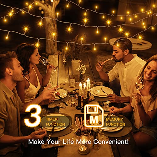 Ollny Fairy Lights Indoor Outdoor - 20m 200LEDs Coloured Changing Mains Powered String Lights with 11 Modes/Remote, Bright Waterproof Outside Garden Lights for Bedroom/Windows/Wall/Tree/Gazebo/Fence