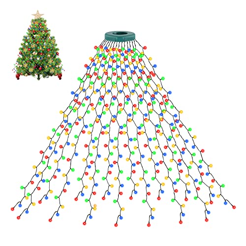 cshare Christmas Tree Lights, 2m * 16 Lines 400 LEDs Fairy Lights Mains Powered with 8 Light Modes,Memory & Timing Function,Waterproof for 1.5-3M(5-10ft) Christmas Tree Indoor and Outdoor- Multicolor
