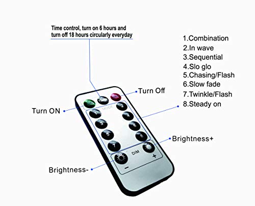 GHJ 50/100/200 LED Battery Operated Remote Control Rainproof String Fairy Lights Indoor/Outdoor for Christmas Tree Xmas Garden Party (100LEDs, Warm White)