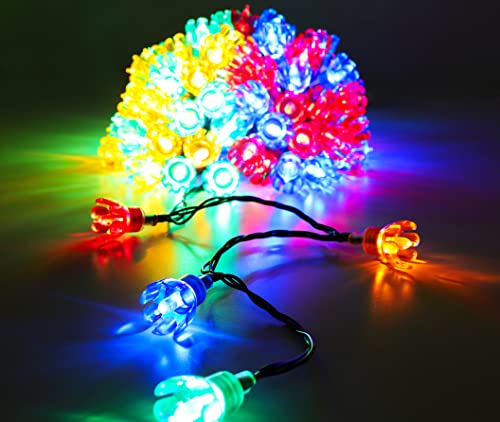 Christmas Concepts® 100 10m/33ft Retro Multi Coloured LED Petal Lights with 8 Function Controller – Indoor/Outdoor – Energy Efficient A++ - Christmas Lights