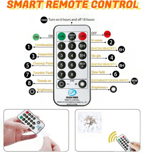 Globe String Lights Waterproof, 23M/75Ft 200 LED Fairy Lights Plug in Powered, 8 Modes Christmas Lights Outdoor/Indoor, Garden Lights for Patio, Gazebo, Party Decorations (Multi-Coloured)